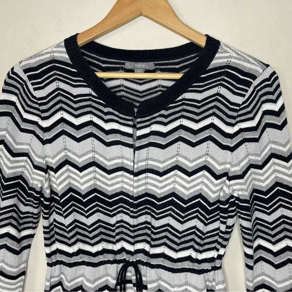 APT 9 Chevron Cinched 3/4-Sleeve Cardigan, Small - Image 2
