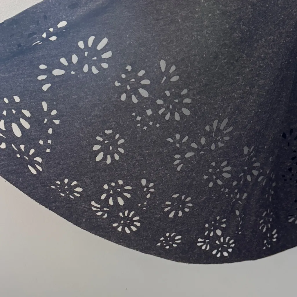 Meadow Rue by Anthropologie Dark Gray Cardigan with Floral Cut - Image 3