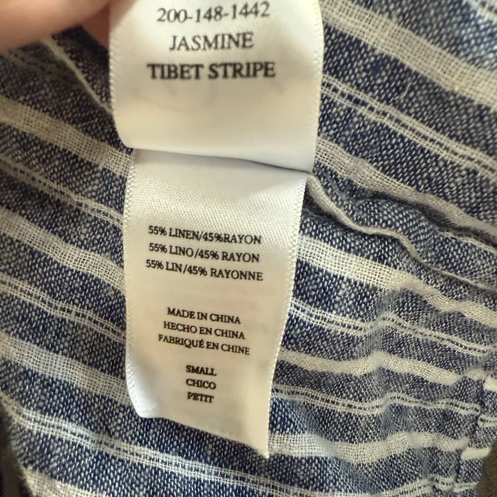 Rails Jasmine Tibet Stripe Mini Dress Size Small Blue/White Boho Linen - Image 9