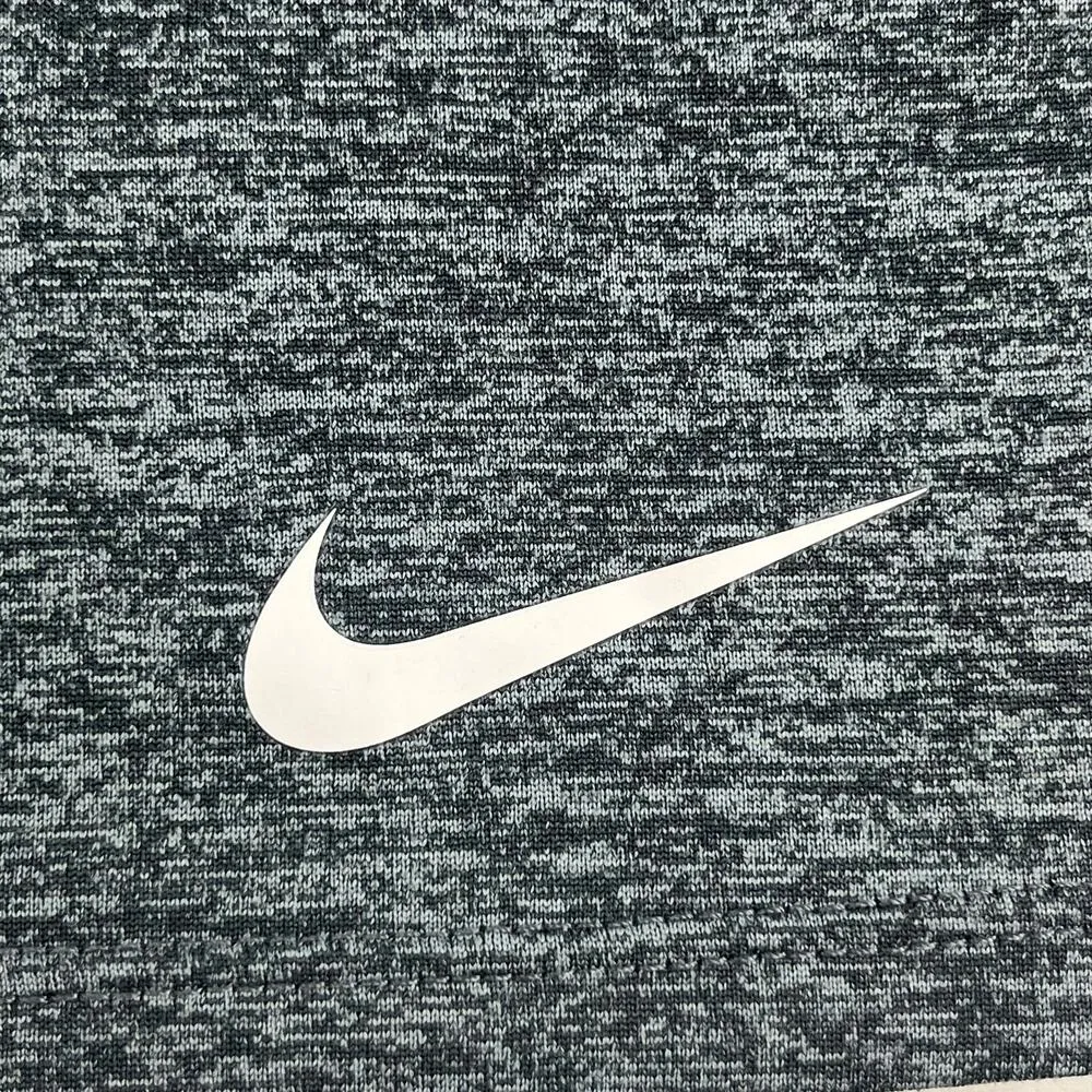 Nike Dri-Fit Heather Gray Short Sleeve Bottom Swoosh Round Neck T-Shirt Medium - Image 6