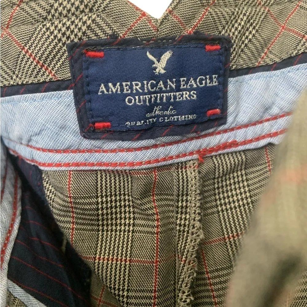 Y2K American Eagle Outfitters 8 Casual Plaid Flare Corpcore Trouser Preppy Pants - Image 6