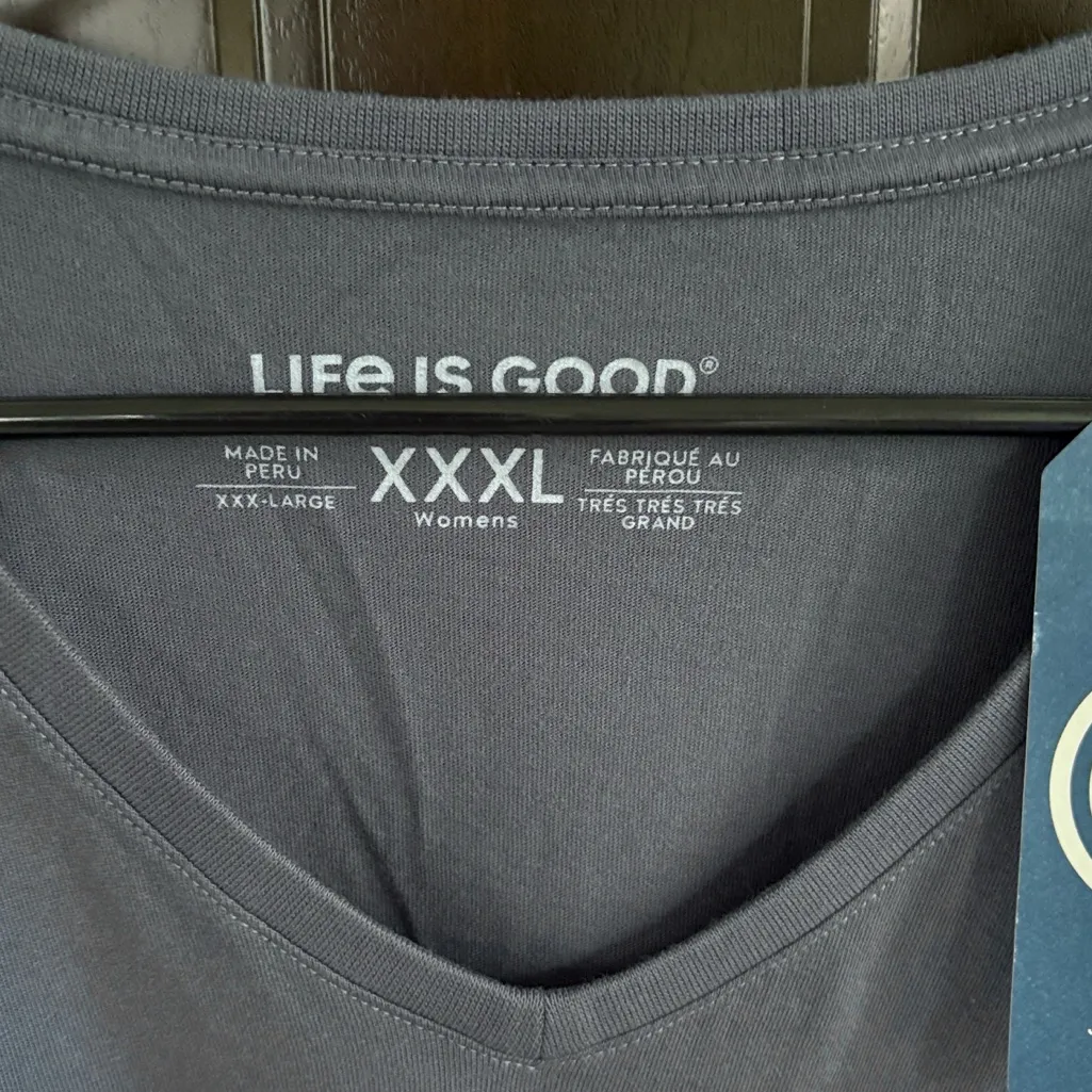 NWT Life Is Good Long Sleeve Crusher V Neck Peace Cardinal Tee Size 3X - Image 6