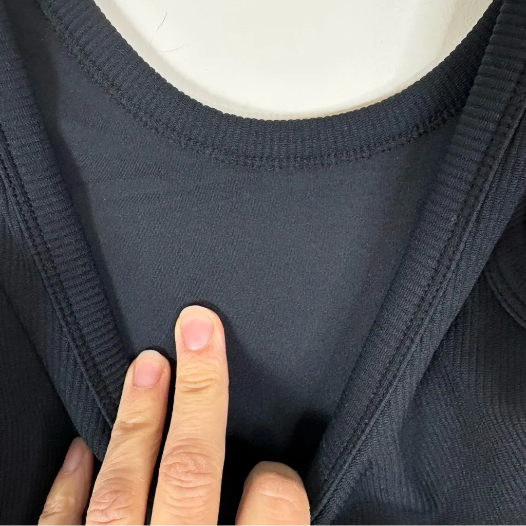 Nuuds Seamless Ribbed Black Tank Bodysuit Small - Image 4