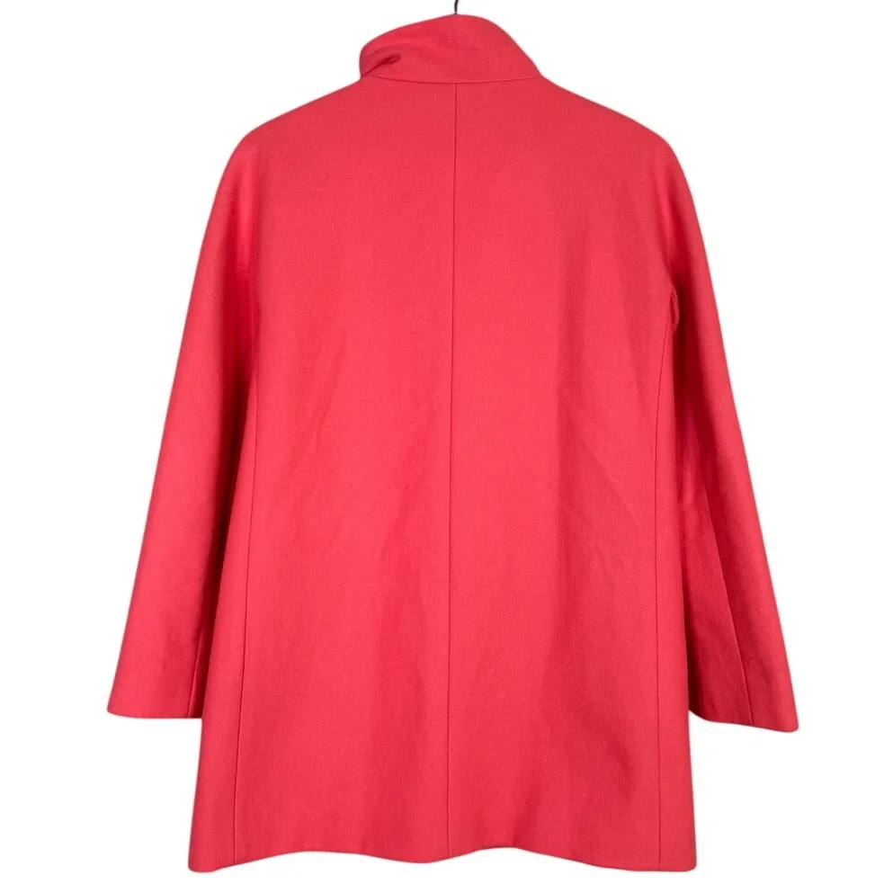 J. Crew Chic City Wool Blend Hidden Button Down Pea Coat Pockets Lined 4 Pink - Image 12