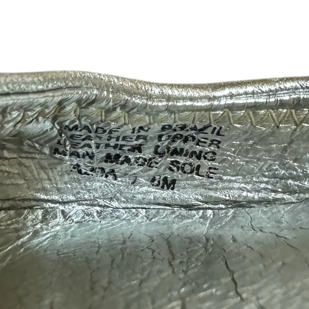 Tory Burch Silver Metallic Claire Leather Ballet Flats - Image 10