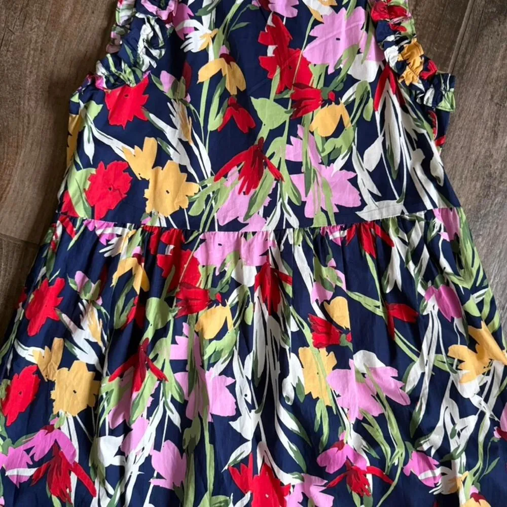 Maggy London Pink and Blue Pleated Halter Sundress - Image 10