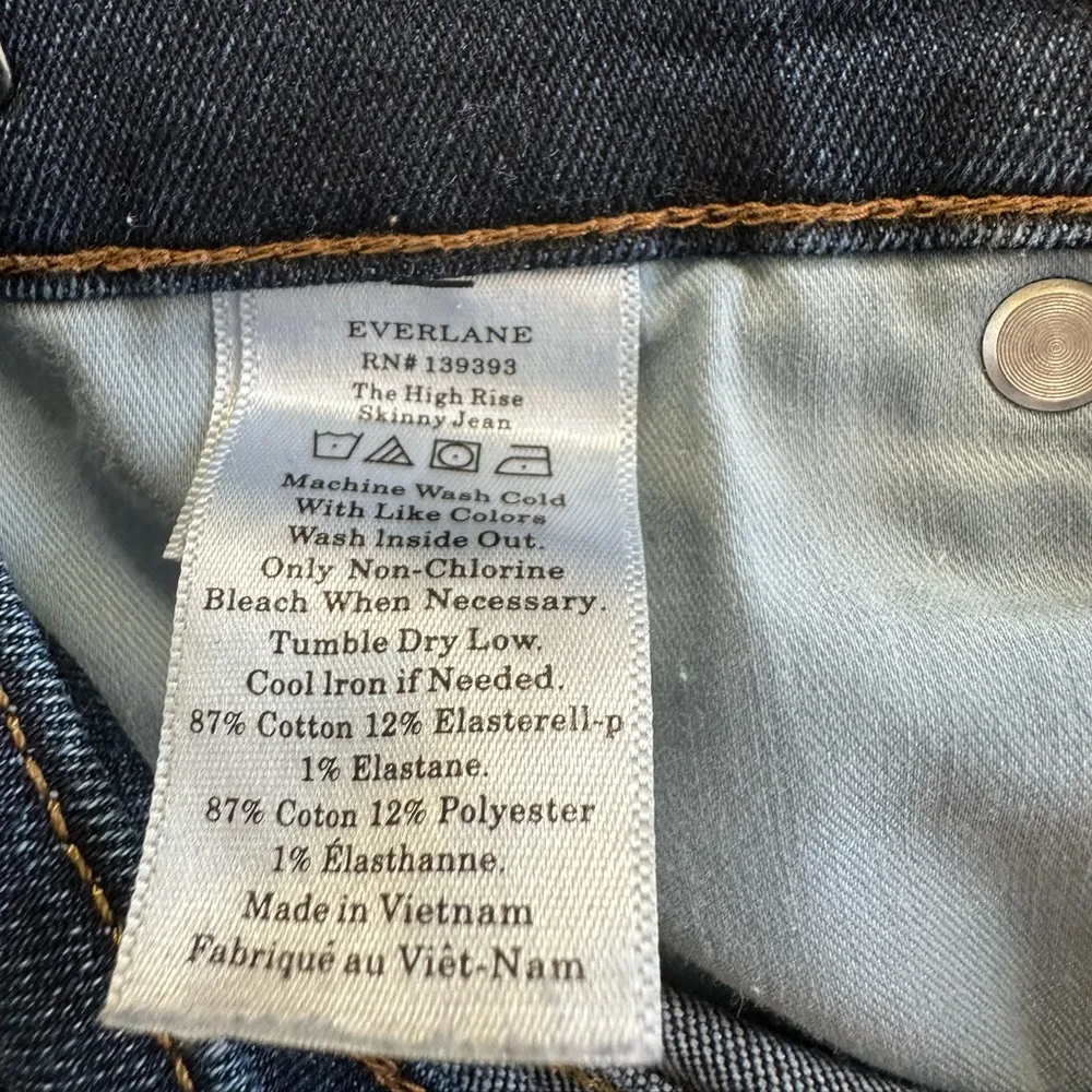 Everlane Dark Wash High Rise Skinny Ankle Jeans Size 26 - Image 5