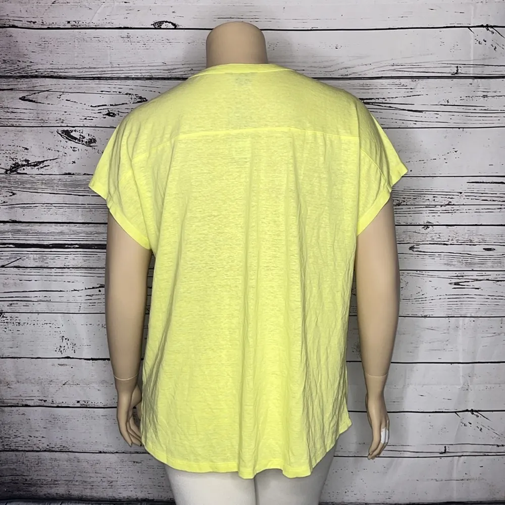 Eddie Bauer NWT Size XXL Neon Lime Green Henley Knit Top Shirt - Image 3