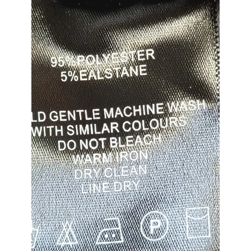 MANIER E DE VOIR 2 Piece Suit Womens Size 12 Blue Striped Short Sleeve Mock Neck - Image 5