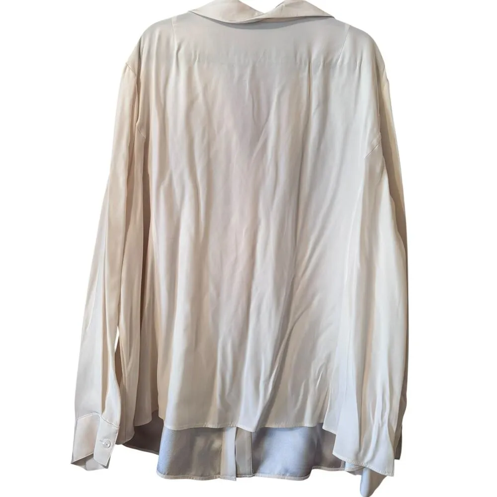 LAFAYETTE 148 New York Raffia 100% Silk Ruffle collar romantic victorian 24W - Image 4