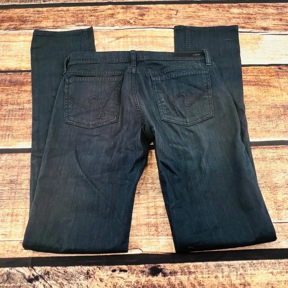 Ava Low Waist Straight Leg Jeans 26 Dark wash Stretch Denim - Image 6