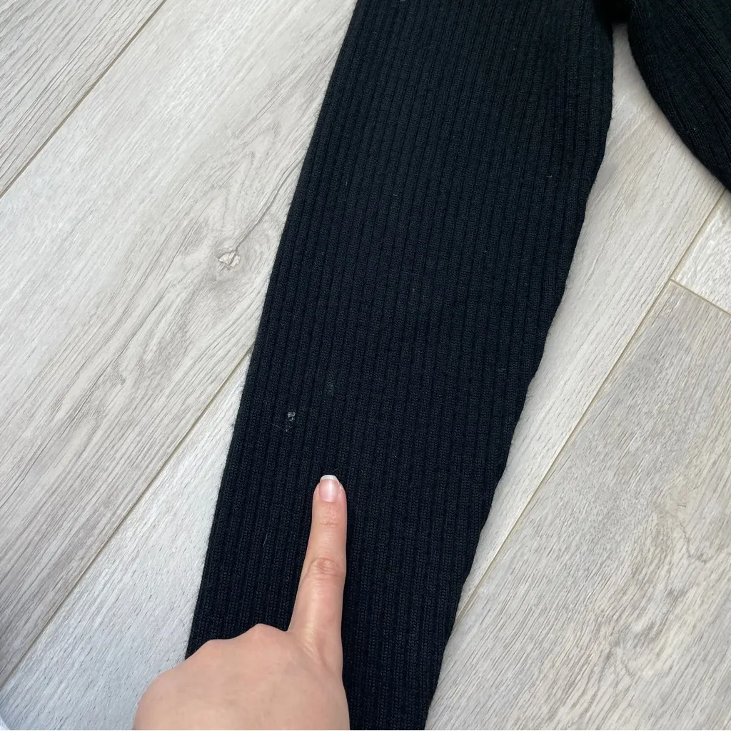 Eddie Bauer Sweater wool collared full zip womens Black (large) classic preppy - Image 4