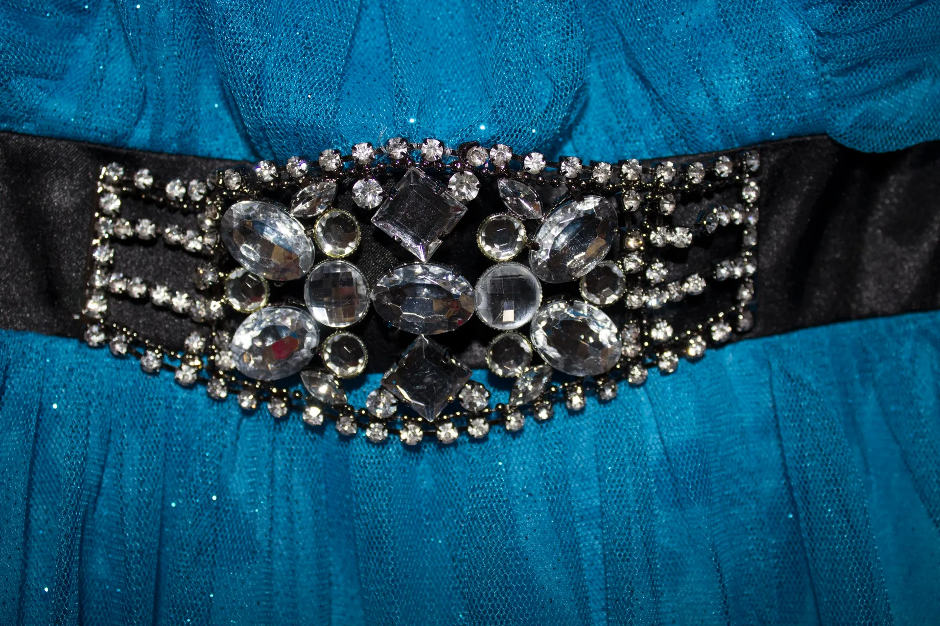 Blue Strapless Prom Dress Size 16 - Image 3