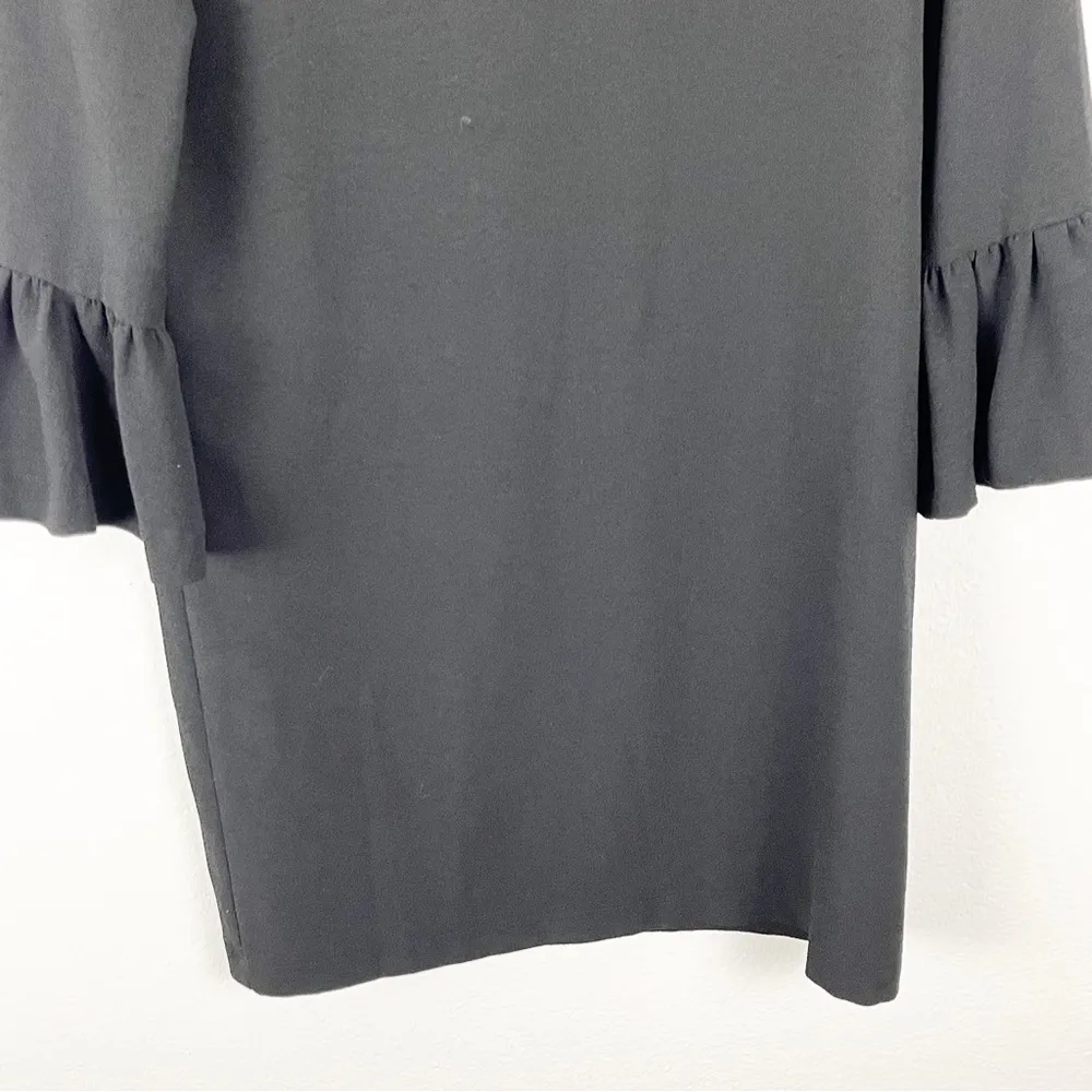 GANNI Clark Classic Black Bell Sleeves Hidden Back Zipper Dress, Size 4 - Image 8