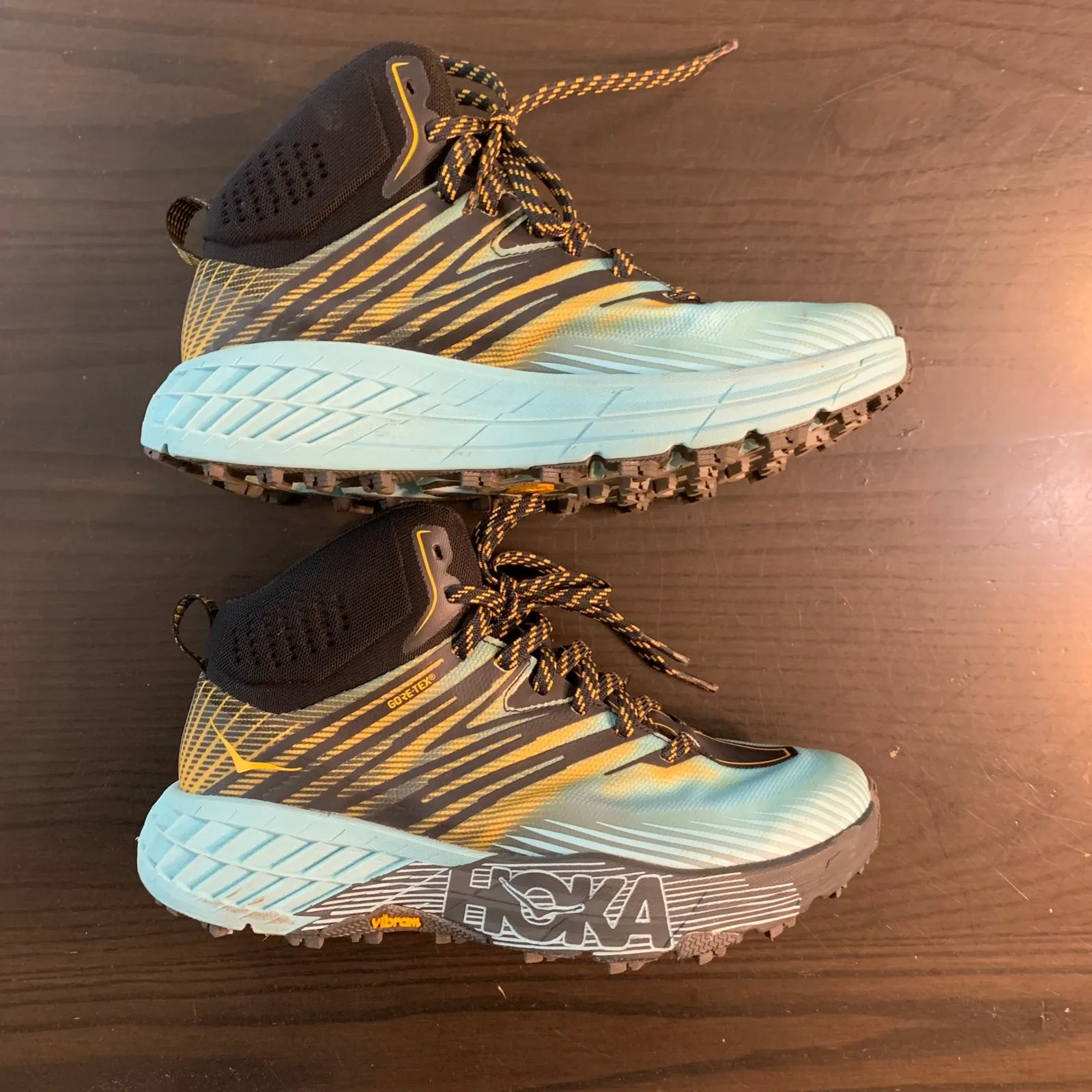 Hoka Speedgoat Mid 2 GTX Trail Running Shoes Womens 6.5 Aqua Waterproof Sneakers Blue - Image 7