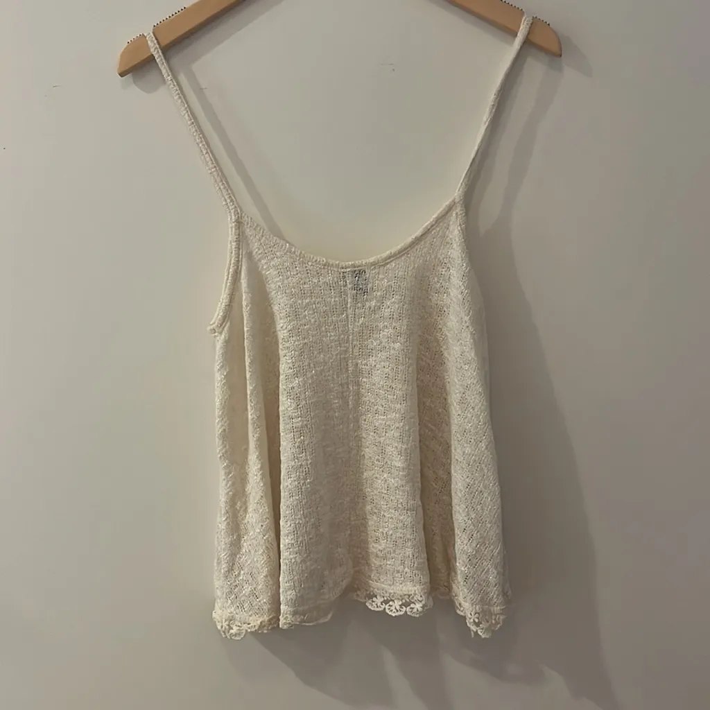 Paper Crane  Cream Small Tank Top EUC - Image 3