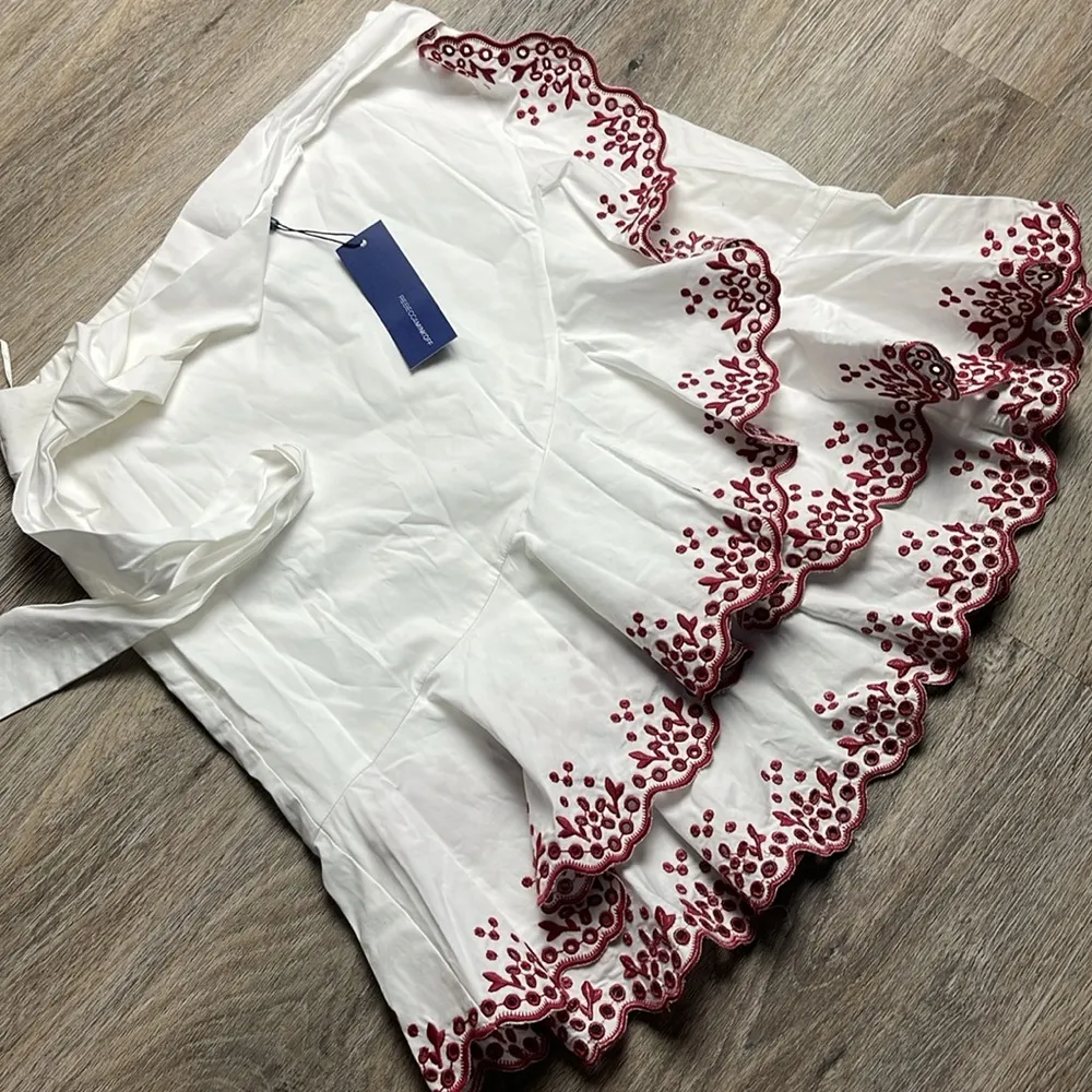 Rebecca Minkoff  Alice Perforated Pattern A-Line Layered Skirt - Image 11