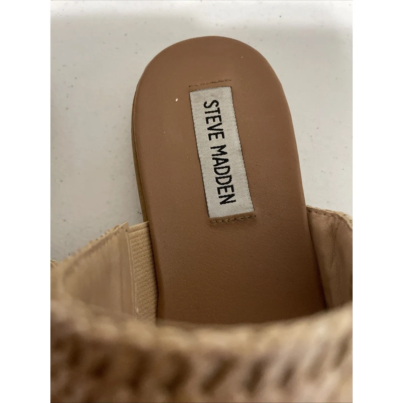Steve Madden Tan Woven Sandals size 7 Dual - Image 3