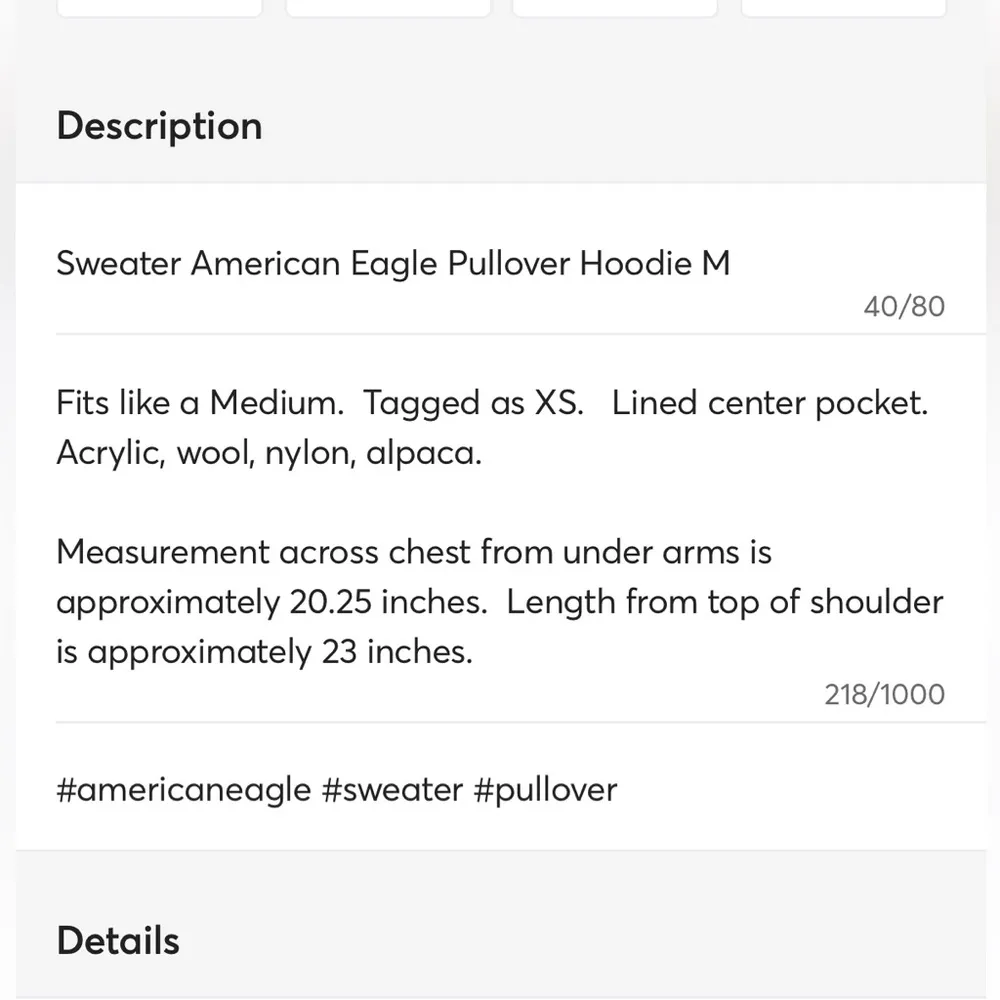 American Eagle Sweater Natural Oatmeal Oversized Cable knit Hoodie Womens XS S - Image 15