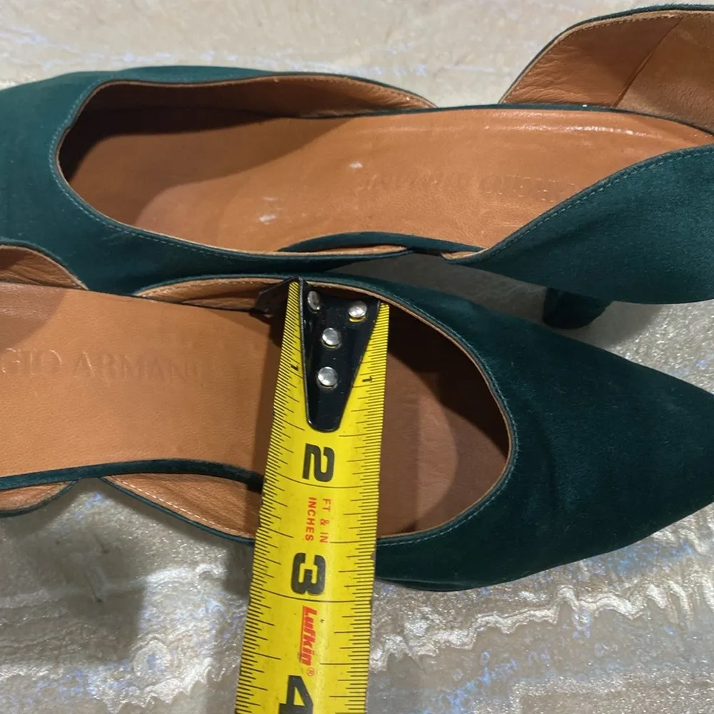 Giorgio Armani Green Pumps Short Heels Women Shoes Size 8.5 - Image 13