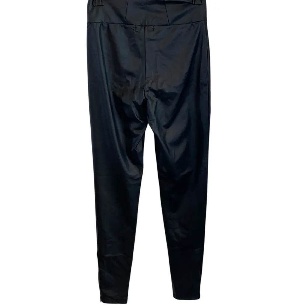 Guess  black faux leather leggings classic goth emo rocker basic fall edgy - Image 9