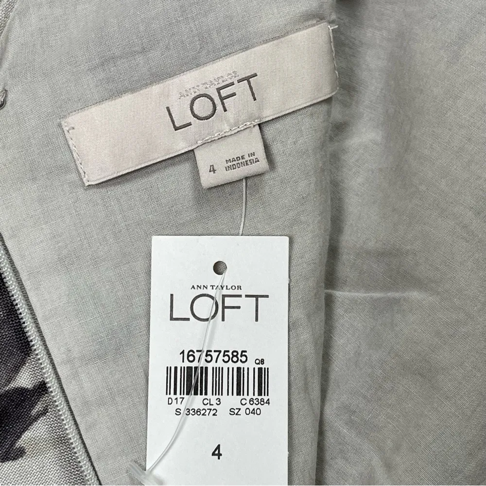 NWT ANN TAYLOR LOFT FLORAL LINEN V-BACK DRESS CUTE COMFY FLATTERING DRESS SZ 4 - Image 11