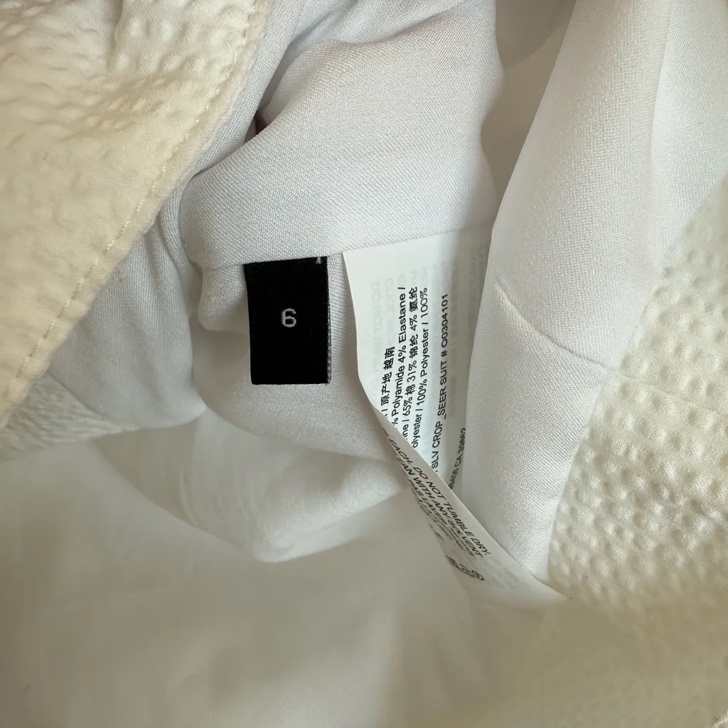 NWT Theory Seersucker Cropped Short Sleeve Jacket 6 - Image 4