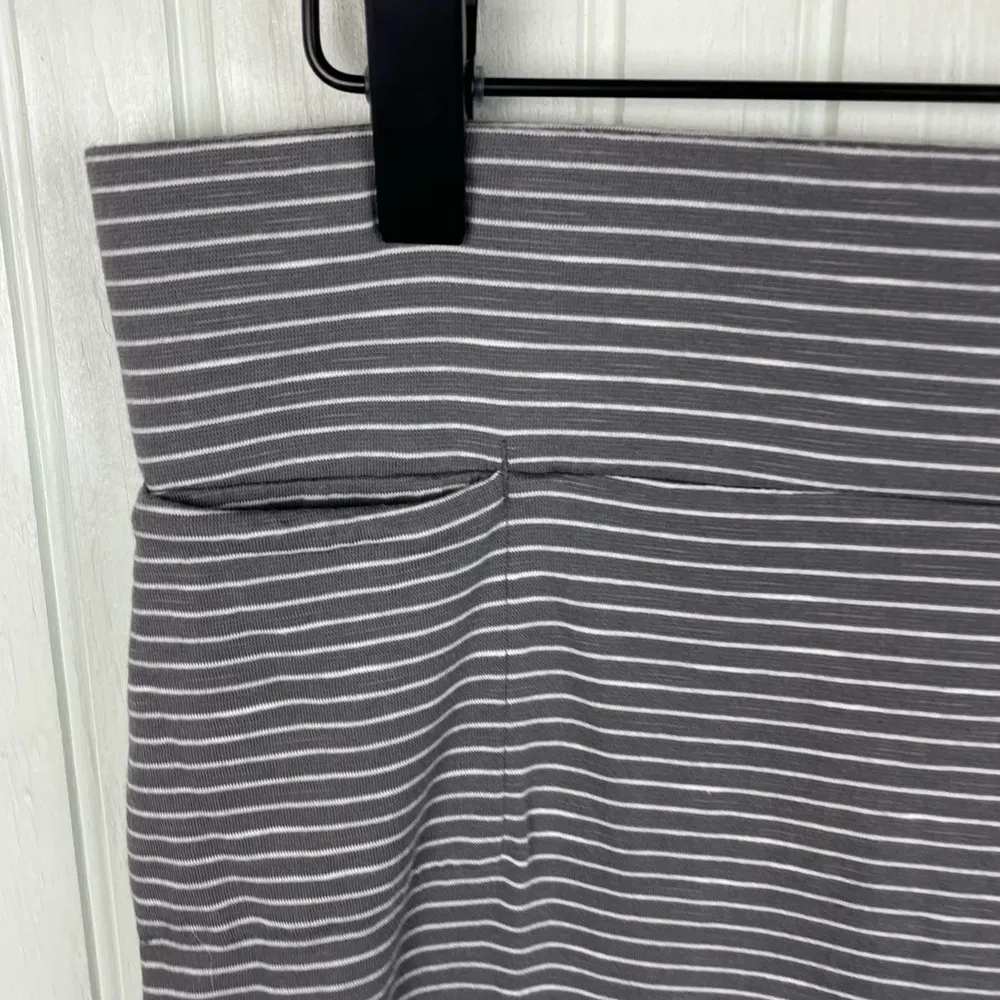 Toad & Co Moxie Skirt Smoke Lean Stripe Grey Women's Size Large Organic Cotton Gray - Image 4