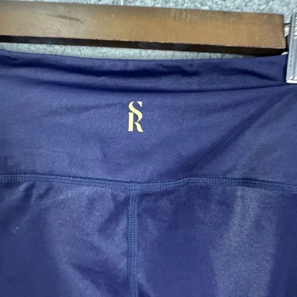 style reform leggings womens medium‎ blue irradescent crochet ruched cropped nwt - Image 6