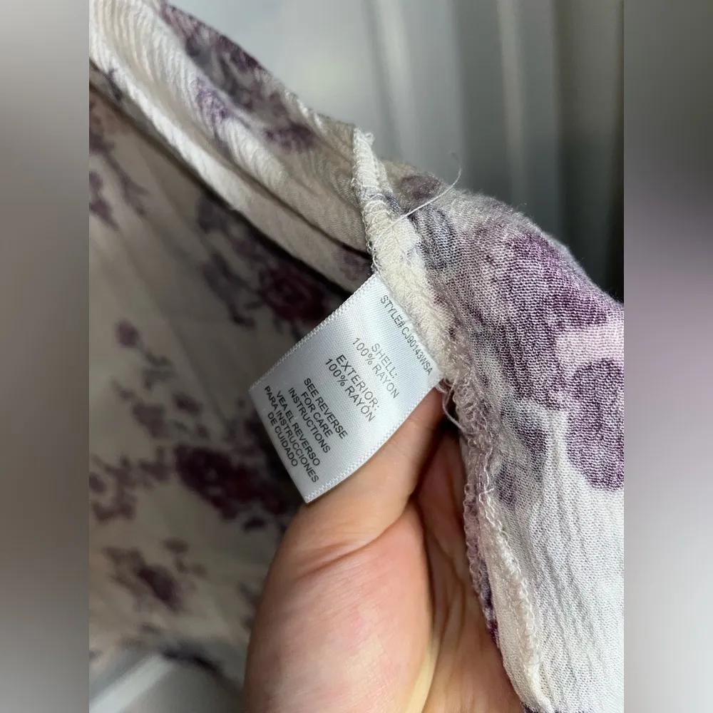 Altar’d State Lilac Floral Cape Short Sleeved Cardigan  Oversized Size Small - Image 15