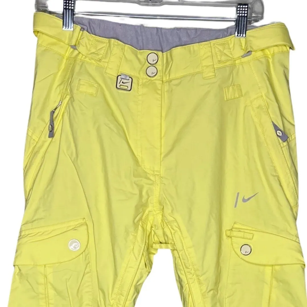 Nike Snowboarding Pants Womens Small Yellow‎ Cargo Ski Snowboard Outdoor Winter - Image 3