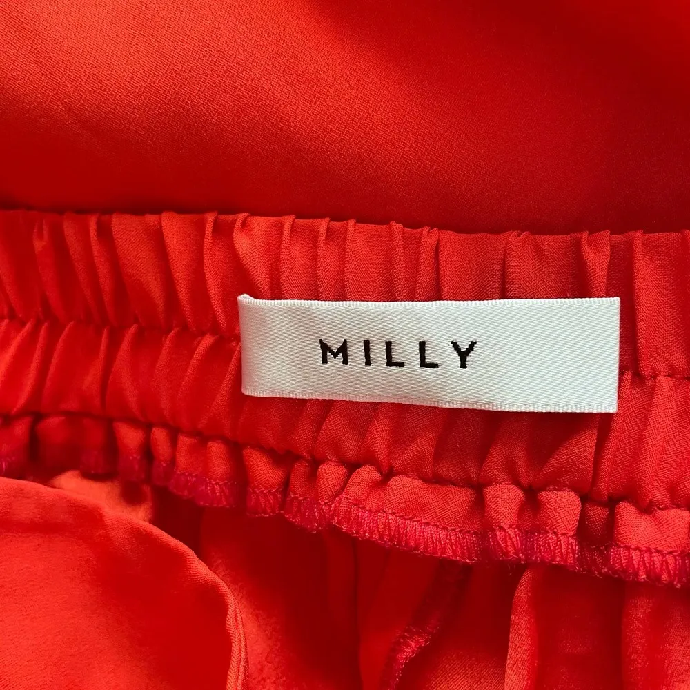 Milly Pants Tapered Leg Half Elastic Waist Pull On Orange Size Small - Image 9