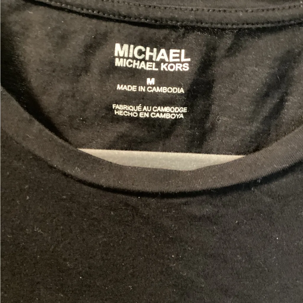Michael Kors Black Tee with Silver Studded Logo - Image 2