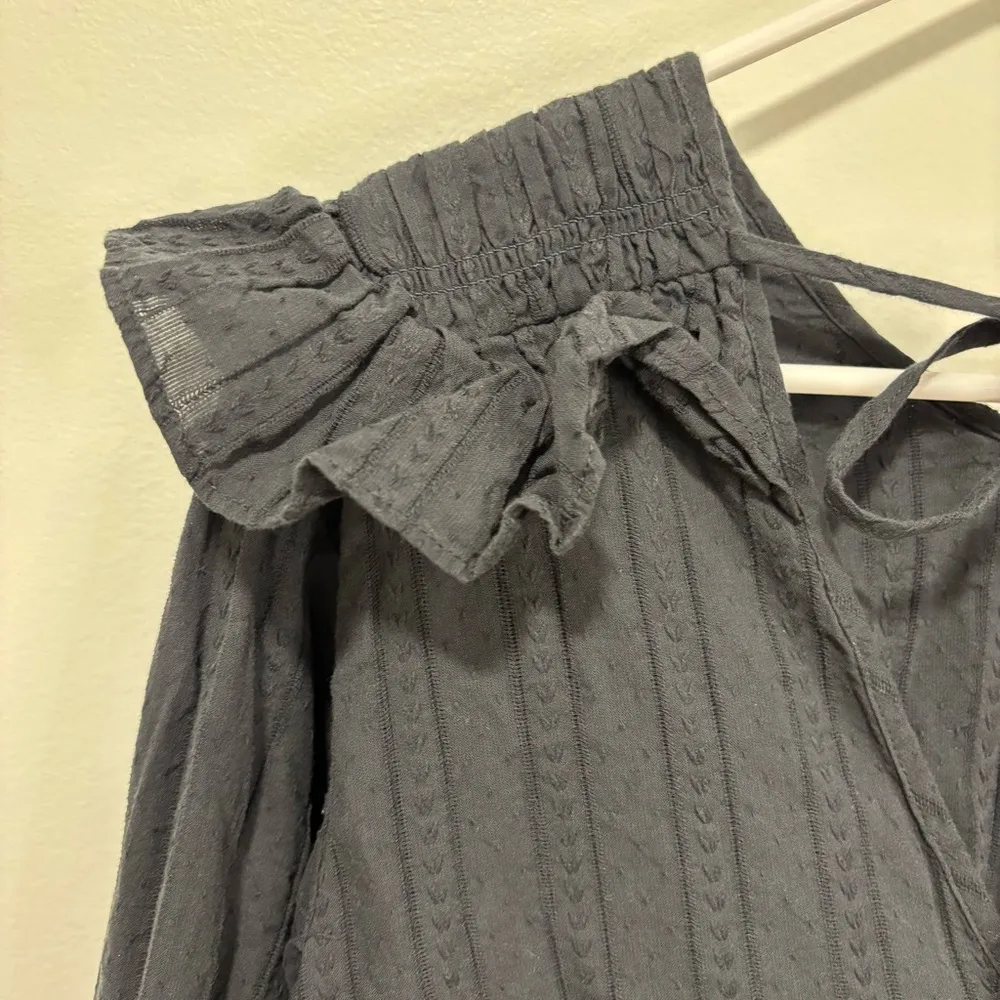 Urban Outfitters Pepper Ruffled Rib Babydoll Black Dress Prairie Cottagecore - Image 11