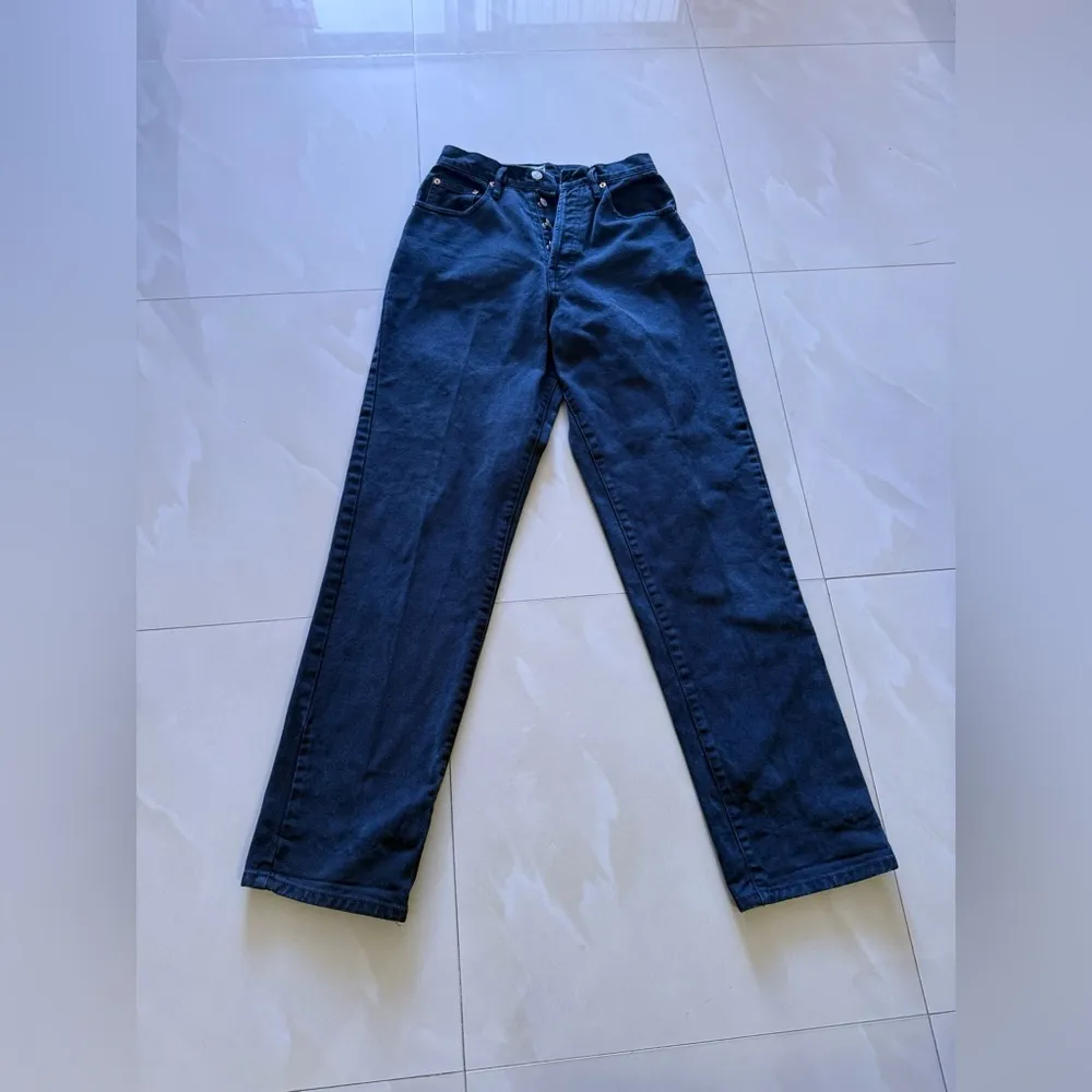 ET VOUS Jeans Women Vintage 80s High Rise Made In France Rare Black Size 36/6 - Image 9