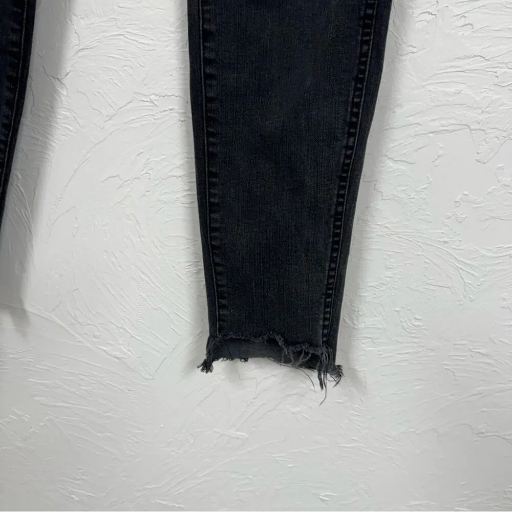Madewell Black 10in High Rise Skinny Jeans Womens 29 Raw Hem Casual Stretch - Image 3