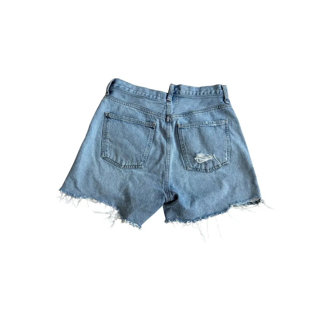 AGOLDE Denim Distressed Asymmetrical Shorts Size 28 - Image 5