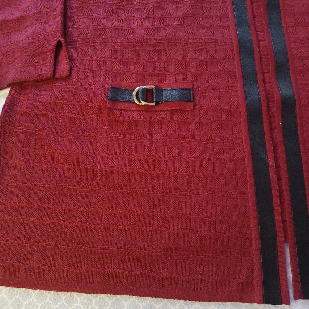 MISOOK Jacket Cardigan Duster Jacket Open Front Women’s Size 1X red text… - Image 4