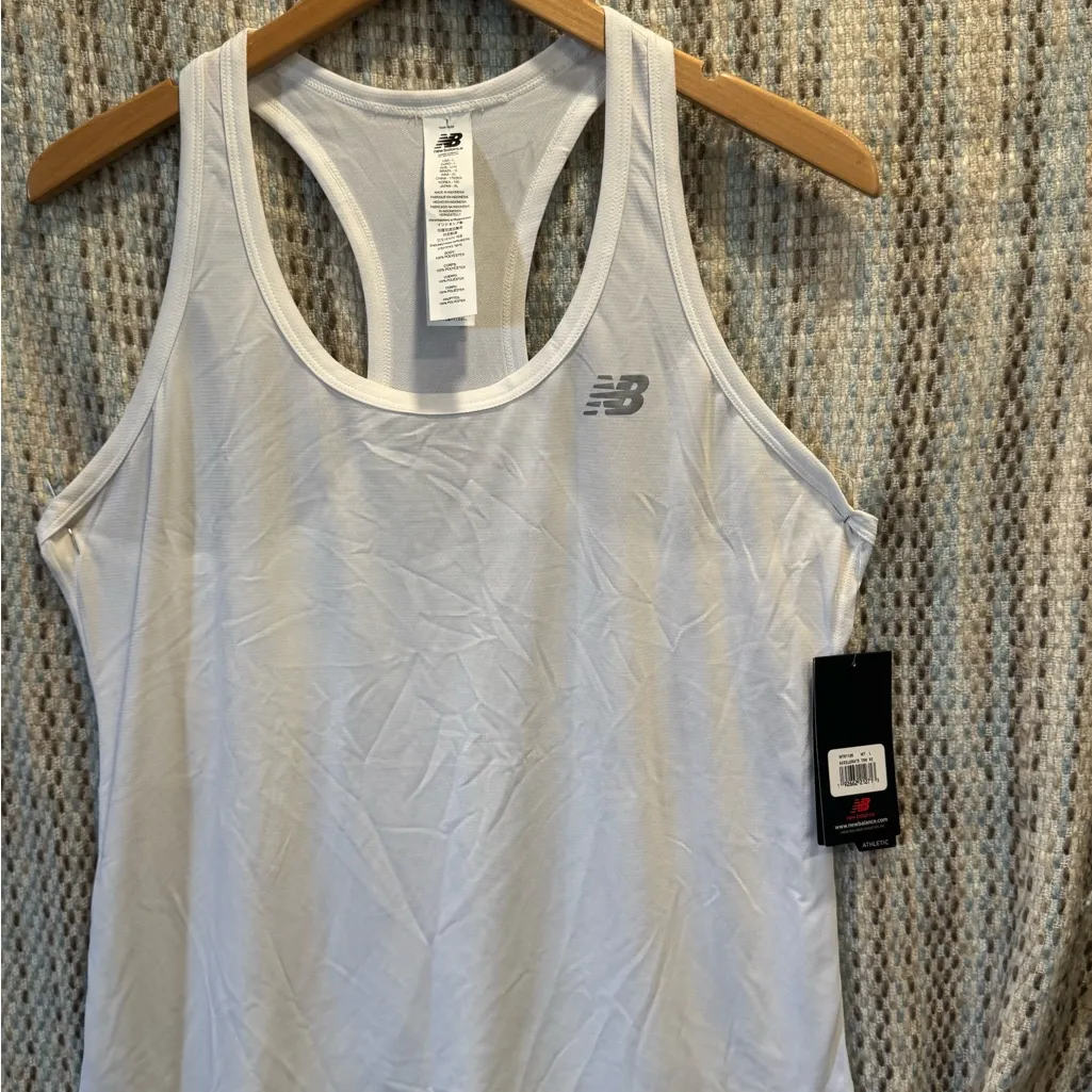 New Balance Women's Impact Run Tank Top White Heather L New with Tags - Image 4