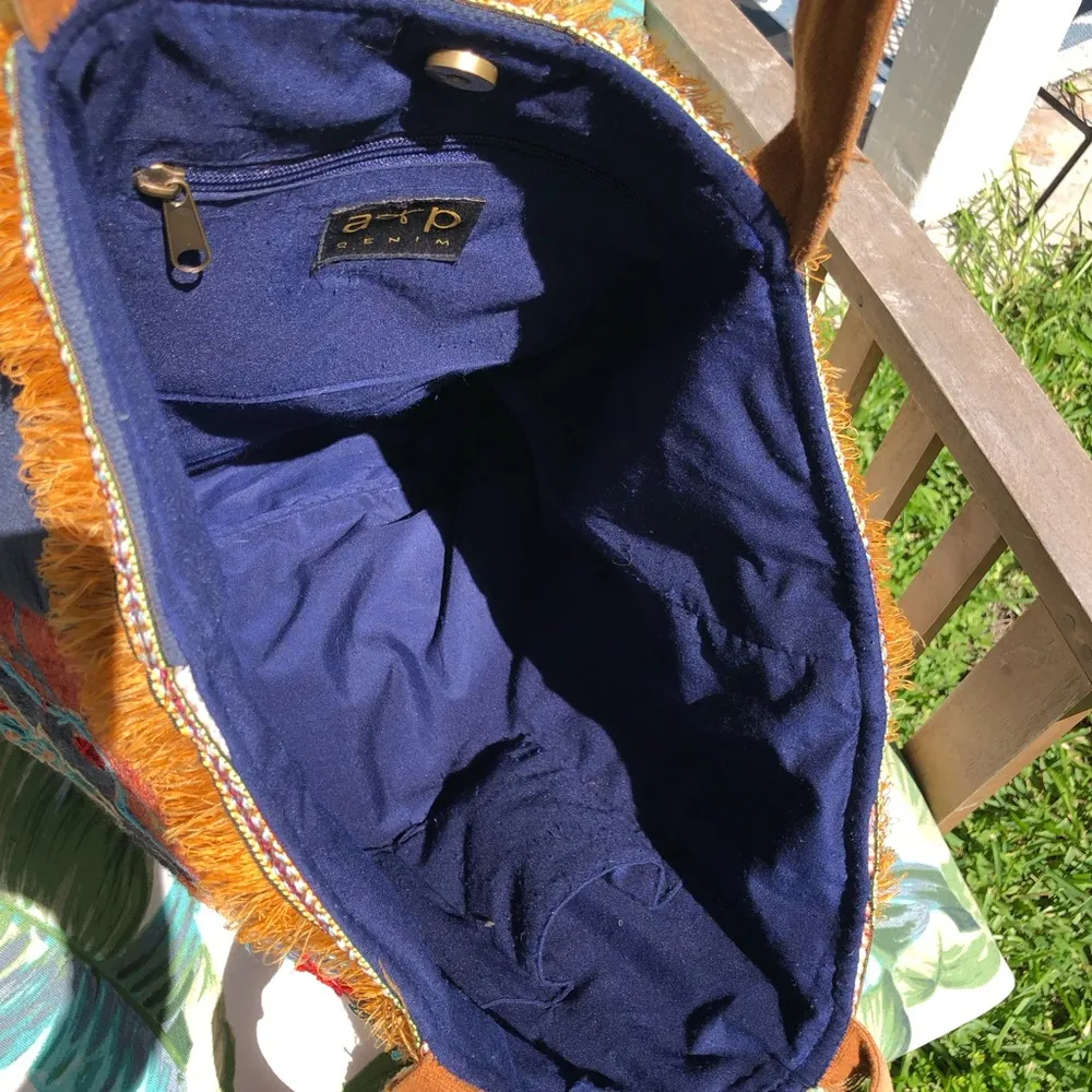 Large A & P Denim Carryall Tote - Image 10