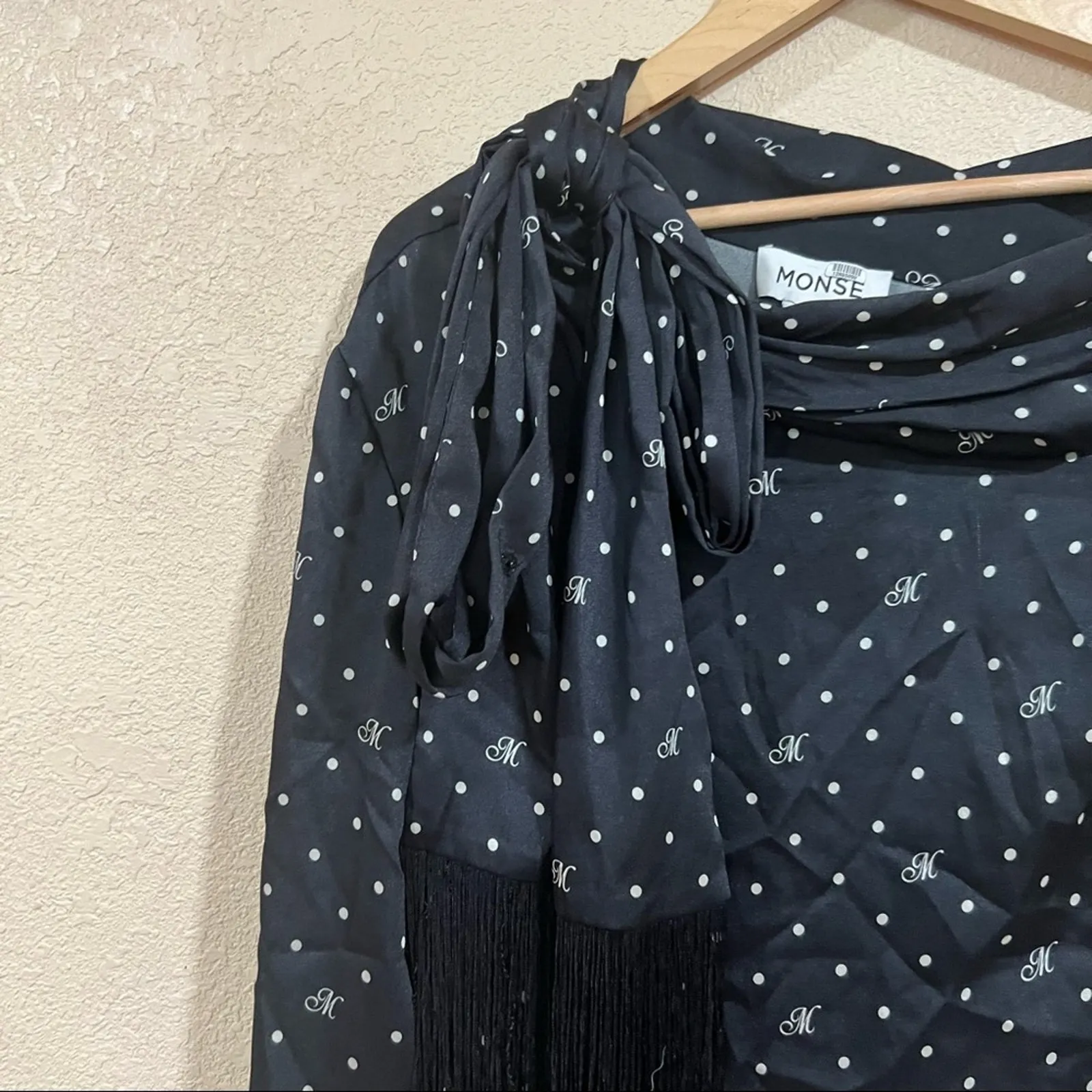 Monse Navy blue M Dot Drape Scarf Top size 8 - Image 4