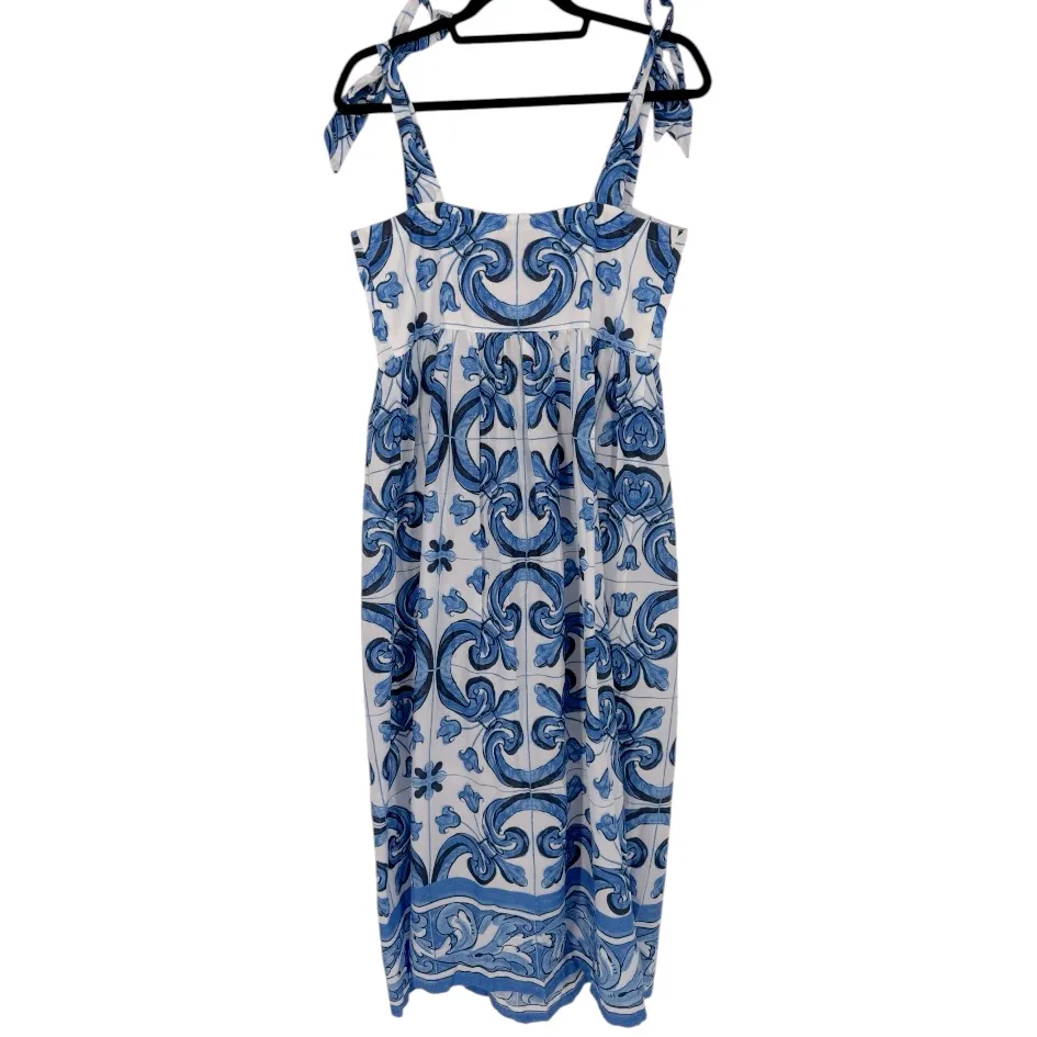 NWT Tuckernuck Majolica Tile Tie Shoulder Caftan Maxi Dress‎ Sz Small Resortwear - Image 7