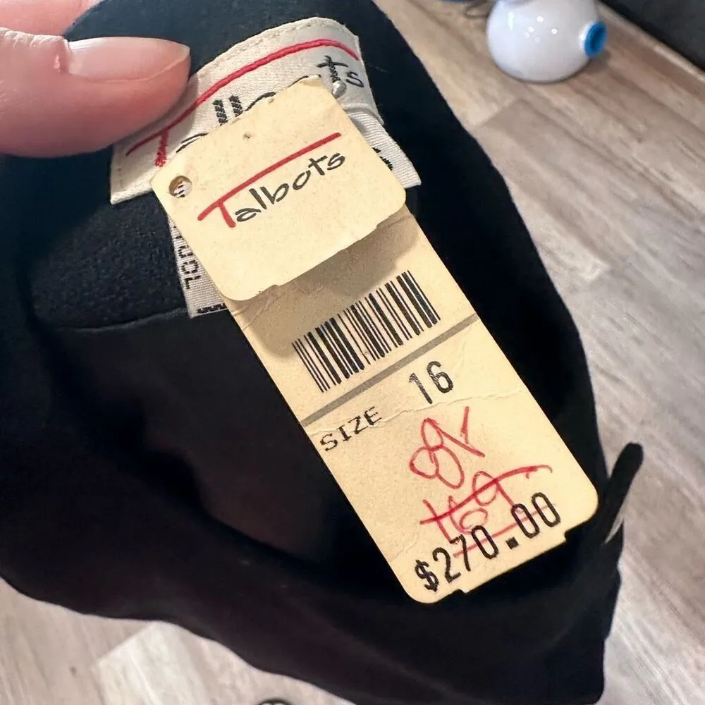 NWT Deadstock Vintage 80s Talbots Women's‎ Wool Two Button Blazer Black Size 16 - Image 4