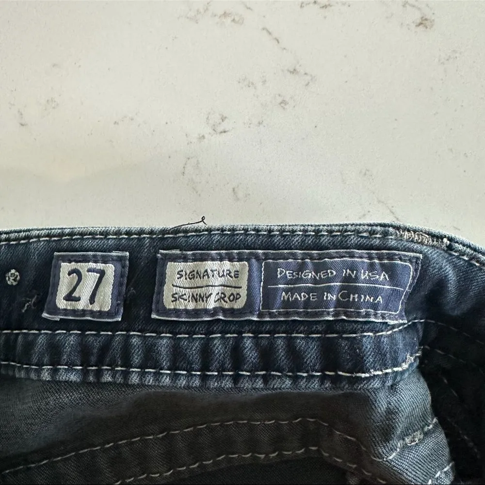 ￼Miss Me Signature Skinny Crop Women’s Size 27 Western Biker Ankle Jeans - Image 8