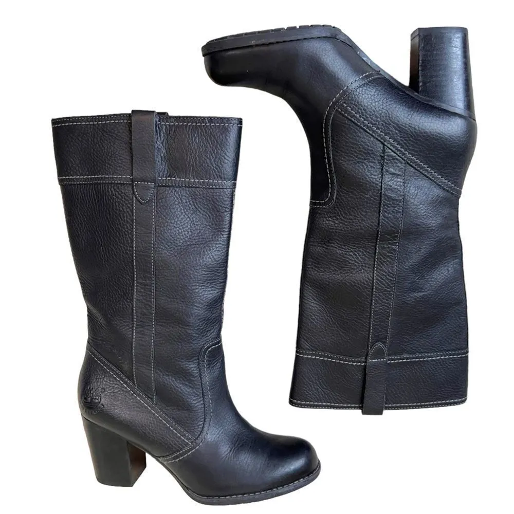 Timberland Rudston Earthkeepers Black Leather Waterproof Pull On Boots - Image 6