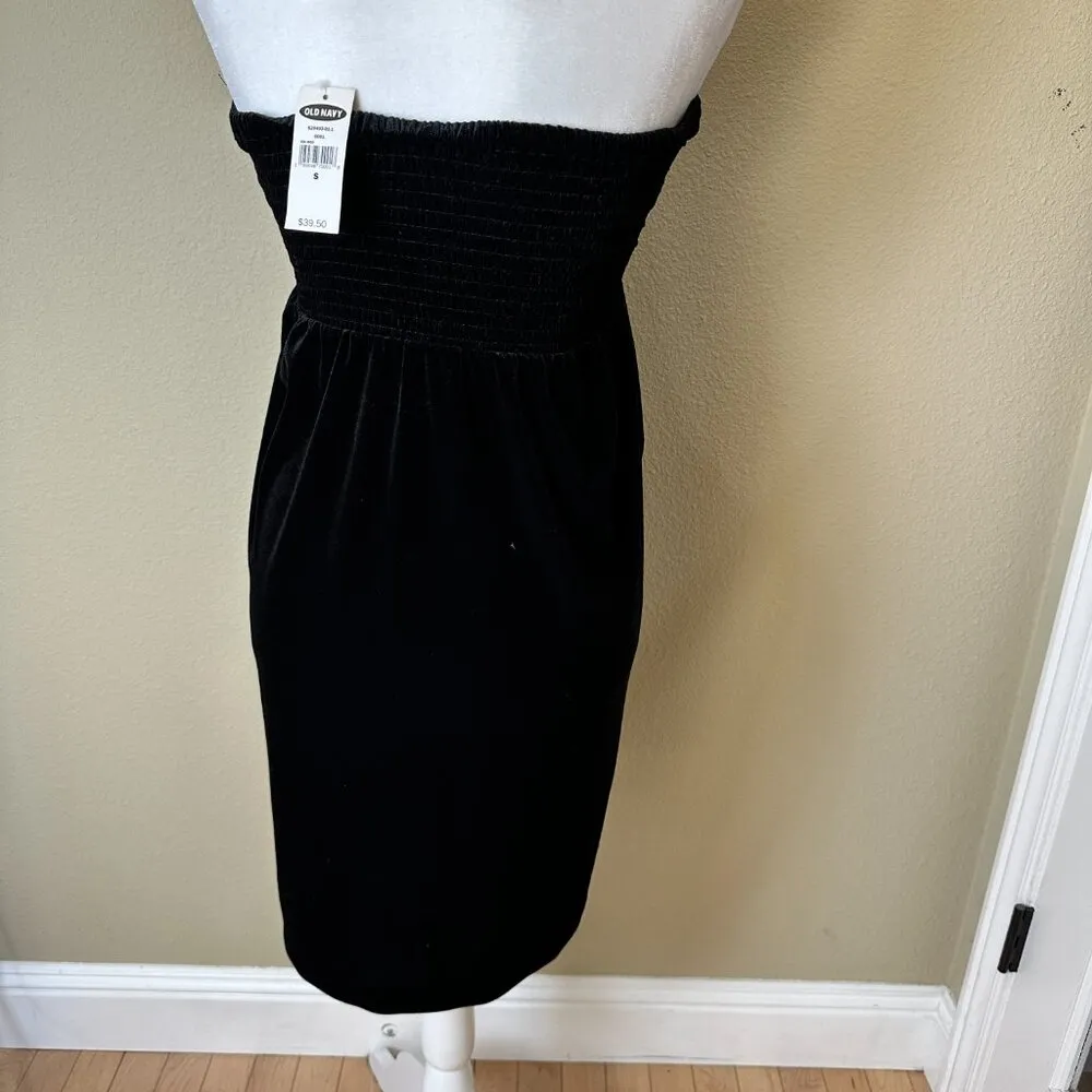 NWT OLD NAVY Stretch Velvet Strapless Mini Dress Size Small Ruched - Image 6
