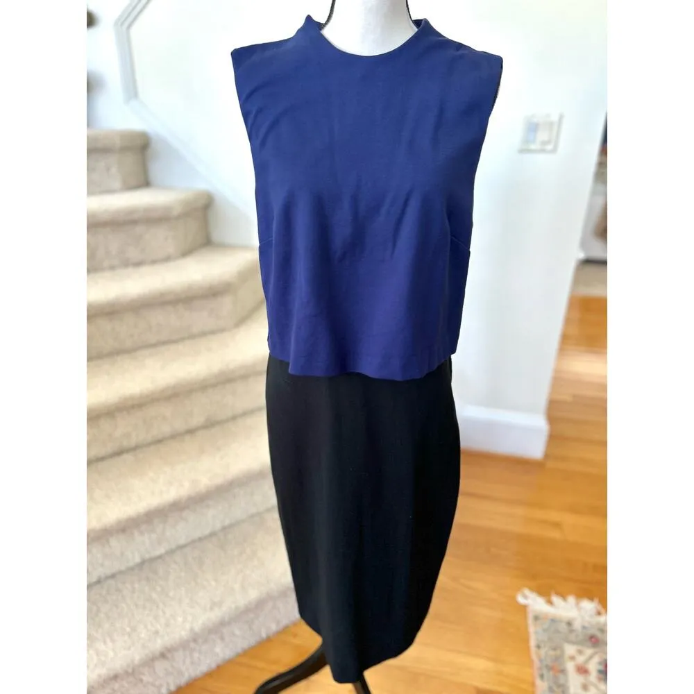 Diane Von Furstenberg Tali Navy & Black Sleeveless Sheath Dress - Image 3