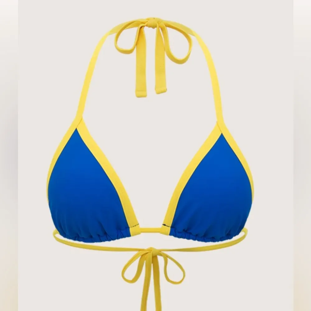 New! Colbalt Blue and Yellow String Bikini Top Size M - Image 3