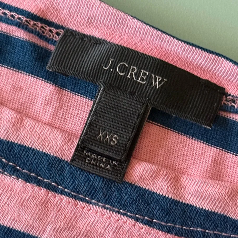 J Crew Pink and Blue Striped Boatneck 3/4 Sleeves Womens Shirt XXS - Image 5