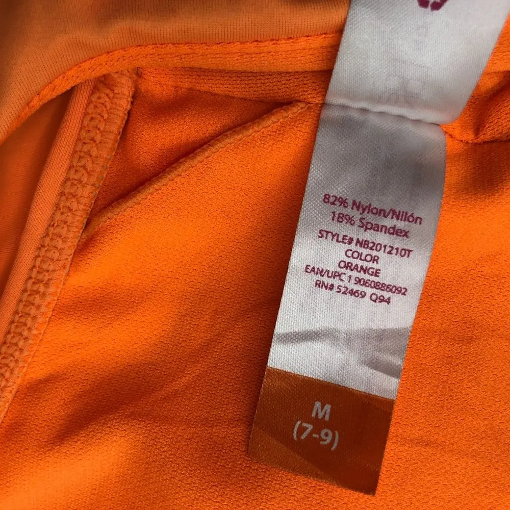 No Boundaries Bikini Top Henley Buttons Tie Front Removable Cups Orange M - Image 5